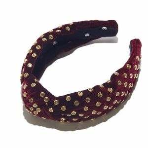 Lele Sadoughi Burgundy Embellished Headband